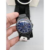 Emporio Armani Sigma Chronograph Blue Dial Black Silicone Strap Watch For Men - AR6121 Authentic Buy Shop Now