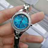 Emporio Armani Chiara Blue Dial Blue Leather Strap Watch for Women - AR7330 Authentic Buy Shop Now