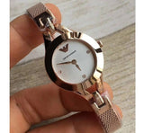 Emporio Armani Chiara Silver Dial Rose Gold Steel Strap Watch For Women - AR7362 Authentic Buy Shop Now