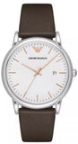 Emporio Armani Kappa Quartz White Dial Brown Leather Strap Watch For Men - AR80006 Authentic Buy Shop Now