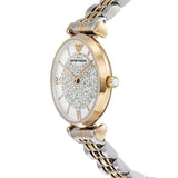 Emporio Armani Gianni T Bar White Dial Two Tone Steel Strap Watch For Women - AR8031 Authentic Buy Shop Now