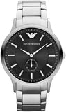 Emporio Armani Classic Quartz Black Dial Silver Steel Strap Watch For Men - AR9107 Authentic Buy Shop Now