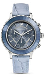 Swarovski Octea Lux Chrono Blue Dial Blue Leather Strap Watch for Women - 5580600 Authentic Buy Shop Now