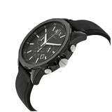 Armani Exchange Outerbanks Chronograph Black Dial Black Silicone Strap Watch For Men - AX1326 Authentic Buy Shop Now