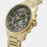 Armani Exchange Banks Chronograph Black Dial Gold Steel Strap Watch For Men - AX1721 Authentic Buy Shop Now