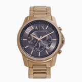 Armani Exchange Banks Chronograph Black Dial Gold Steel Strap Watch For Men - AX1721 Authentic Buy Shop Now