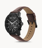 Emporio Armani Chronograph Black Dial Brown Leather Strap Watch For Men - AR11078 Authentic Buy Shop Now