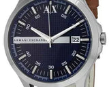 Armani Exchange Hampton Chronograph Blue Dial Brown Leather Strap Watch For Men - AX2133 Authentic Buy Shop Now