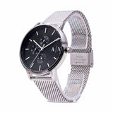 Armani Exchange Cayde Chronograph Black Dial Silver Mesh Strap Watch For Men - AX2714 Authentic Buy Shop Now