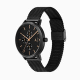 Armani Exchange Cayde Chronograph Black Dial Black Mesh Strap Watch For Men - AX2716 Authentic Buy Shop Now