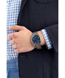 Emporio Armani Luigi Chronograph Blue Dial Silver Steel Strap Watch For Men - AR11132 Authentic Buy Shop Now
