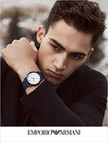 Emporio Armani Luigi Quartz White Dial Blue Mesh Bracelet Watch For Men - AR11025 Authentic Buy Shop Now