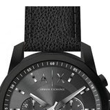 Armani Exchange Banks Chronograph Black Dial Black Leather Strap Watch For Men - AX1724 Authentic Buy Shop Now