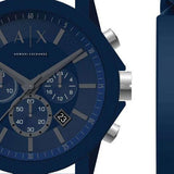 Armani Exchange Outerbanks Chronograph Blue Dial Blue Silicone Strap Watch For Men - AX7128 Authentic Buy Shop Now