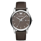 Emporio Armani Classic Quartz Brown Dial Brown Leather Strap Watch For Men - AR1729 Authentic Buy Shop Now