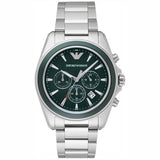 Emporio Armani Sportivo Chronograph Blue Dial Silver Steel Strap Watch For Men - AR6090 Authentic Buy Shop Now