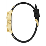 Guess Duchess Crystals Gold Dial Black Silicon Strap Watch For Women - GW0619L2 Authentic Buy Shop Now