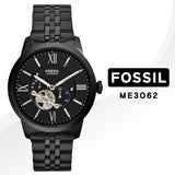 Fossil Townsman Multi Function Mechanical Black Dial Black Steel Strap Watch for Men - ME3062 Authentic Buy Shop Now