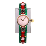 Gucci Vintage Web Pink Mother of Pearl Dial Two Tone Plastic Strap Watch For Women - YA143525 Authentic Buy Shop Now