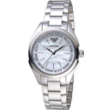 Emporio Armani Valeria Quartz Mother of Pearl Dial Silver Steel Strap Watch For Women - AR11030 Authentic Buy Shop Now