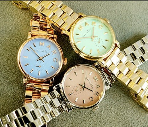 Marc Jacobs Baker Pink Dial Silver Steel Strap Watch for Women - MBM3283 Authentic Buy Shop Now