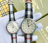 Burberry The Classic Horseferry Silver Dial Black Leather Strap Watch for Men - BU10002 Authentic Buy Shop Now