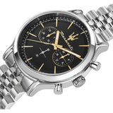 Maserati Epoca Chronograph Black Dial Silver Steel Strap Watch For Men - R8873618017 Authentic Buy Shop Now