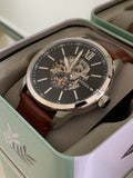 Fossil Flynn Automatic Black Dial Brown Leather Strap Watch for Men - BQ2270 Authentic Buy Shop Now