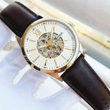Fossil Flynn Mechanical Skeleton Beige Dial Brown Leather Strap Watch for Men - BQ2215 Authentic Buy Shop Now