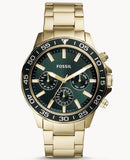 Fossil Bannon Multifunction Chronograph Green Dial Gold Steel Strap Watch for Men - BQ2493 Authentic Buy Shop Now