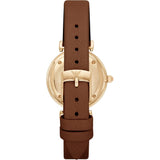 Emporio Armani Gianni T Bar Quartz Pink Mother of Pearl Dial Brown Leather Strap Watch For Women - AR1960 Authentic Buy Shop Now