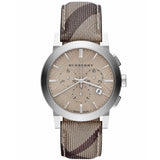 Burberry The City Smoke Dial Checked Brown Leather Strap Watch for Men - BU9358 Authentic Buy Shop Now