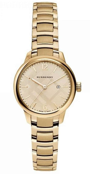 Burberry The Classic Champagne Dial Gold Steel Strap Watch for Women - BU10109 Authentic Buy Shop Now