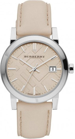 Burberry The City Beige Dial Beige Leather Strap Watch for Women - BU9207 Authentic Buy Shop Now