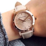 Burberry The City Diamonds Beige Dial Beige Leather Strap Watch for Women - BU9131 Authentic Buy Shop Now