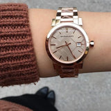 Burberry The City Nude Dial Rose Gold Steel Strap Watch for Women - BU9228 Authentic Buy Shop Now