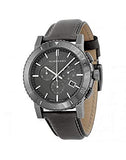 Burberry The City Chronograph Ion Plated Grey Dial Grey Leather Strap Watch for Men - BU9384 Authentic Buy Shop Now