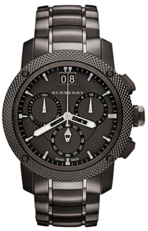 Burberry Endurance Chronograph Quartz Black Dial Black Steel Strap Watch For Men - BU9801 Authentic Buy Shop Now