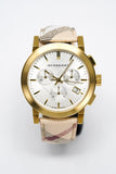 Burberry The City White Dial Haymarket Beige Leather Strap Watch for Women - BU9752 Authentic Buy Shop Now