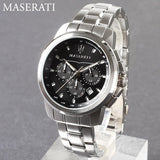 Maserati Successo Chronograph Black Dial Silver Steel Strap Watch For Men - R8873621001 Authentic Buy Shop Now