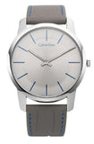 Calvin Klein City Silver Dial Grey Leather Strap Watch for Men - K2G211Q4 Authentic Buy Shop Now
