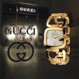 Gucci G Gucci Diamonds Mother of Pearl Dial Yellow Gold Steel Strap Watch For Women - YA125513 Authentic Buy Shop Now