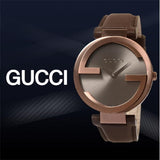 Gucci Interlocking Brown Dial Brown Leather Strap Watch For Women - YA133309 Authentic Buy Shop Now