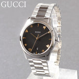 Gucci G Timeless Black Dial Silver Steel Strap Watch For Women - YA1264029A Authentic Buy Shop Now