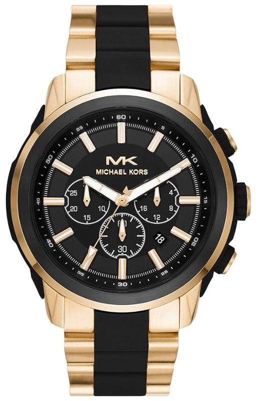 Michael Kors Lennox Chronograph Black Dial Two Tone Steel Strap Watch for Men - MK8990 Authentic Buy Shop Now