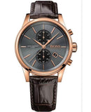 Hugo Boss Jet Grey Dial Brown Leather Strap Watch for Men - 1513281 Authentic Buy Shop Now