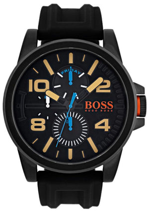 Hugo Boss Orange Detroit Analog Black Dial Black Silicone Strap Watch For Men - 1550011 Authentic Buy Shop Now