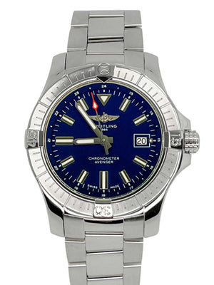 Breitling Avenger Automatic 43mm Blue Dial Silver Steel Strap Watch for Men - A17318101C1A1 Authentic Buy Shop Now