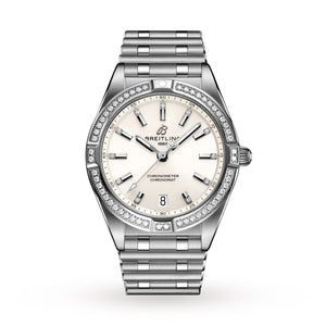 Breitling Chronomat 32 Diamonds White Dial Silver Steel Strap Watch for Women - A77310591A1A1 Authentic Buy Shop Now