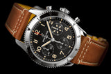 Breitling Avi Chronograph 42 P-51 Mustang Black Dial Brown Leather Strap Watch for Men - A233803A1B1X1 Authentic Buy Shop Now